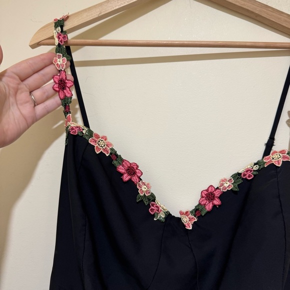Women’s SHEIN brand Black Tank Top Pink Floral Details Casual Flowy Dress Size5X - Picture 6 of 15